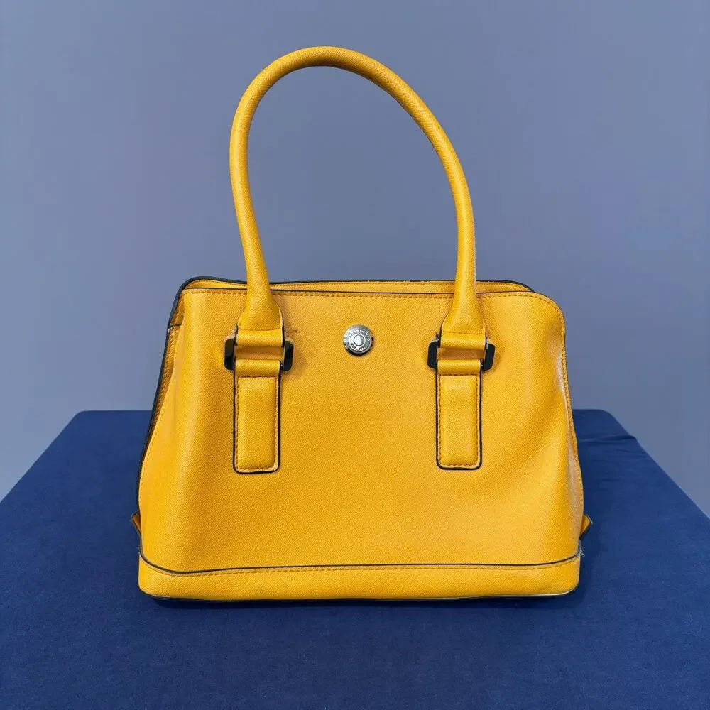 London Fog Sunshine Yellow Structured Satchel Purse